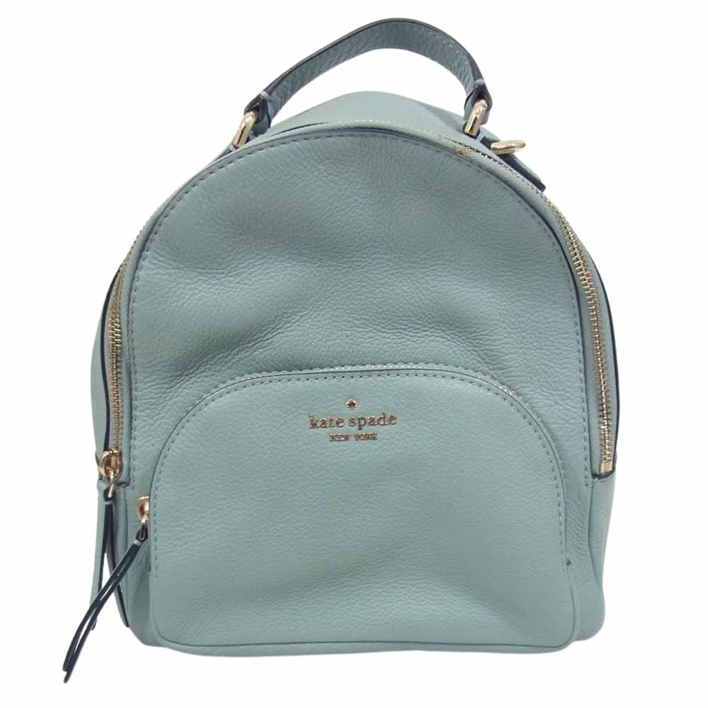 Kate Spade ケイトスペード S338 レザー リュック バックパック ライトブルー系【中古】