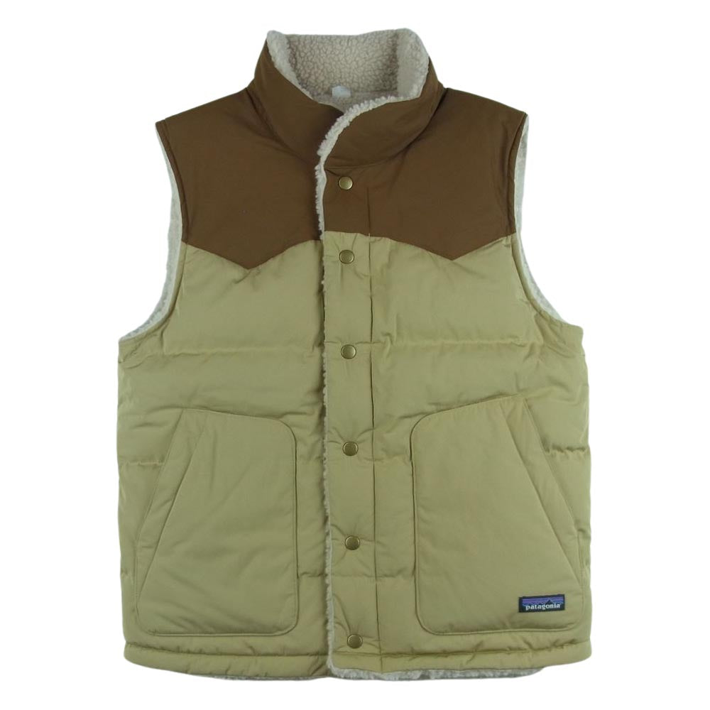 patagonia パタゴニア 27588 Reversible Bivy Down Vest リバーシブル ビビー ダウン ベスト ベージュ系 ブラウン系 S【美品】【中古】