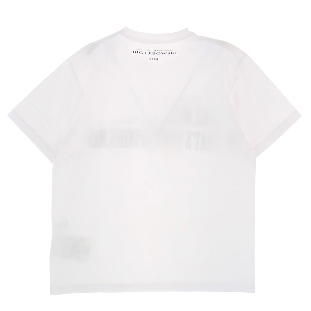 Sacai サカイ 20SS BIG LEBOWSKI T-Shirt ビッグリボウスキ プリント Tシャツ ホワイト ホワイト系 2【美品】【中古】