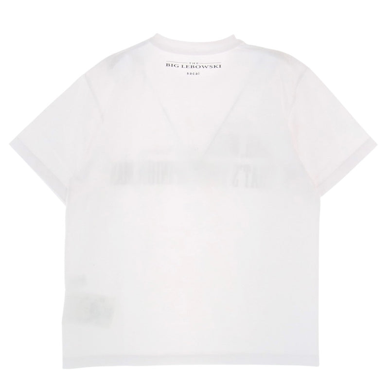 Sacai サカイ 20SS BIG LEBOWSKI T-Shirt ビッグリボウスキ プリント Tシャツ ホワイト ホワイト系 2【美品】【中古】