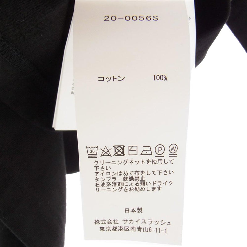 Sacai サカイ 20SS 20-0056S BIG LEBOWSKI T-Shirt ビッグリボウスキ プリント Tシャツ ブラック ブラック系 2【美品】【中古】