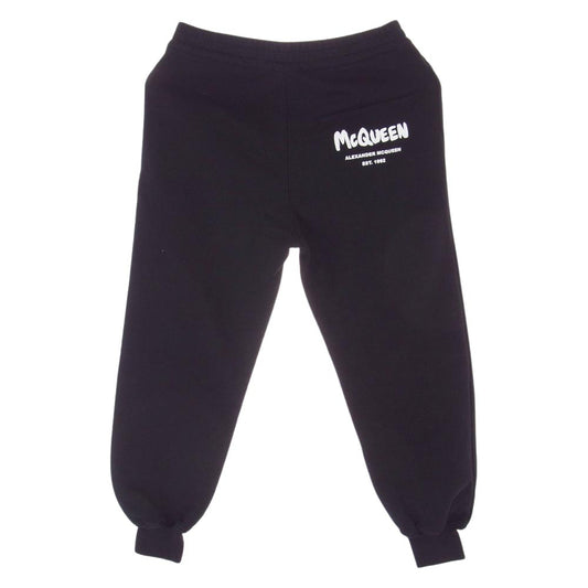 Alexander McQueen アレキサンダーマックイーン 658545 QZADI 0520 国内正規品 BRUSHED COTTON JOGGERS WITH LOGO PRINT ロゴプリント スウェットパンツ ブラック ブラック系 38【美品】【中古】