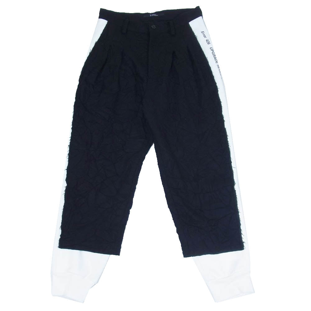 LIMI feu リミフゥ LX-P01-115 PANTALON RIDES FLANELLE 2 TUCK 2タック フランネル スウェットパンツ ブラック系 2【中古】