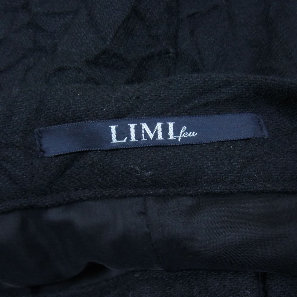 LIMI feu リミフゥ LX-P01-115 PANTALON RIDES FLANELLE 2 TUCK 2タック フランネル スウェットパンツ ブラック系 2【中古】