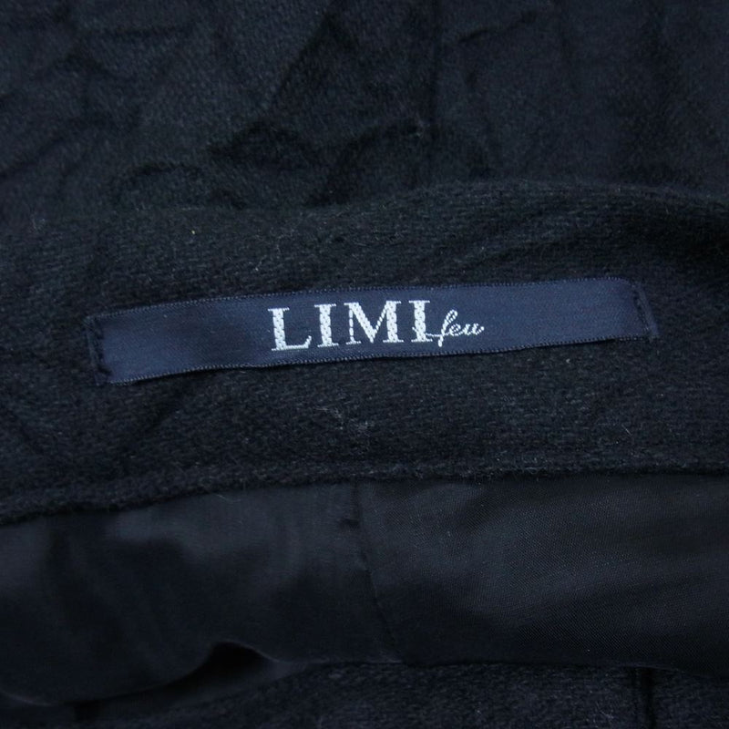 LIMI feu リミフゥ LX-P01-115 PANTALON RIDES FLANELLE 2 TUCK 2タック フランネル スウェットパンツ ブラック系 2【中古】