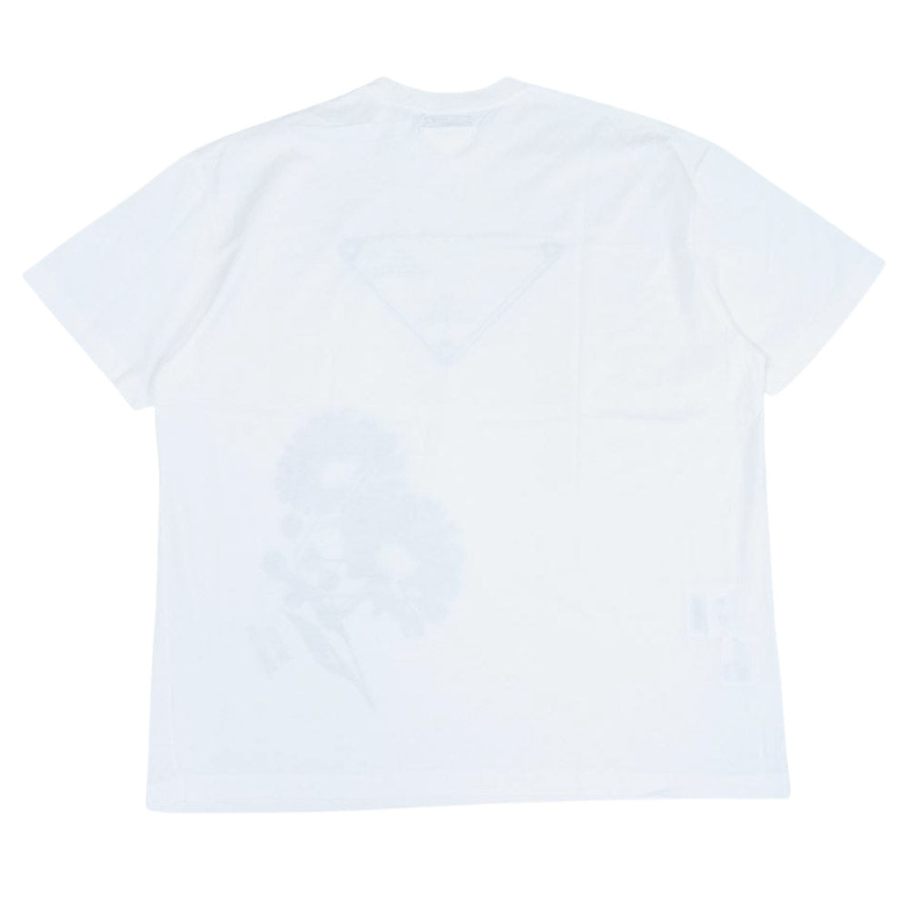 PRADA プラダ 21SS 3558A S211 国内正規品 グラフィック コットン Tシャツ ホワイト系 M【美品】【中古】
