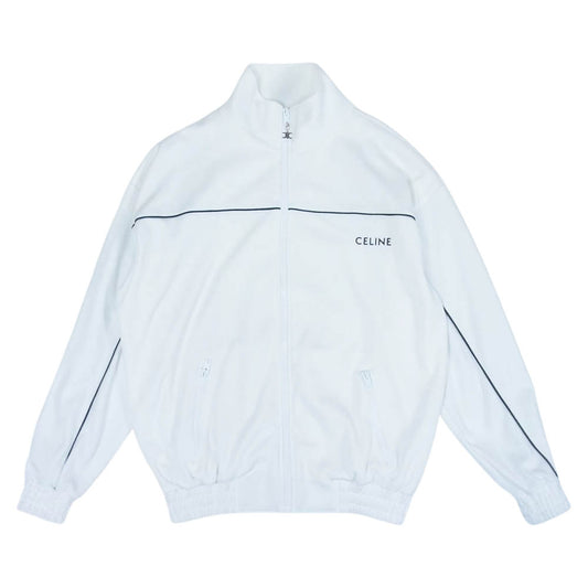 CELINE セリーヌ 22SS 2Y654121O 国内正規品 ルーズスウェットダブルフェイス ジャージー ジップアップ トラックジャケット ホワイト系 S【美品】【中古】