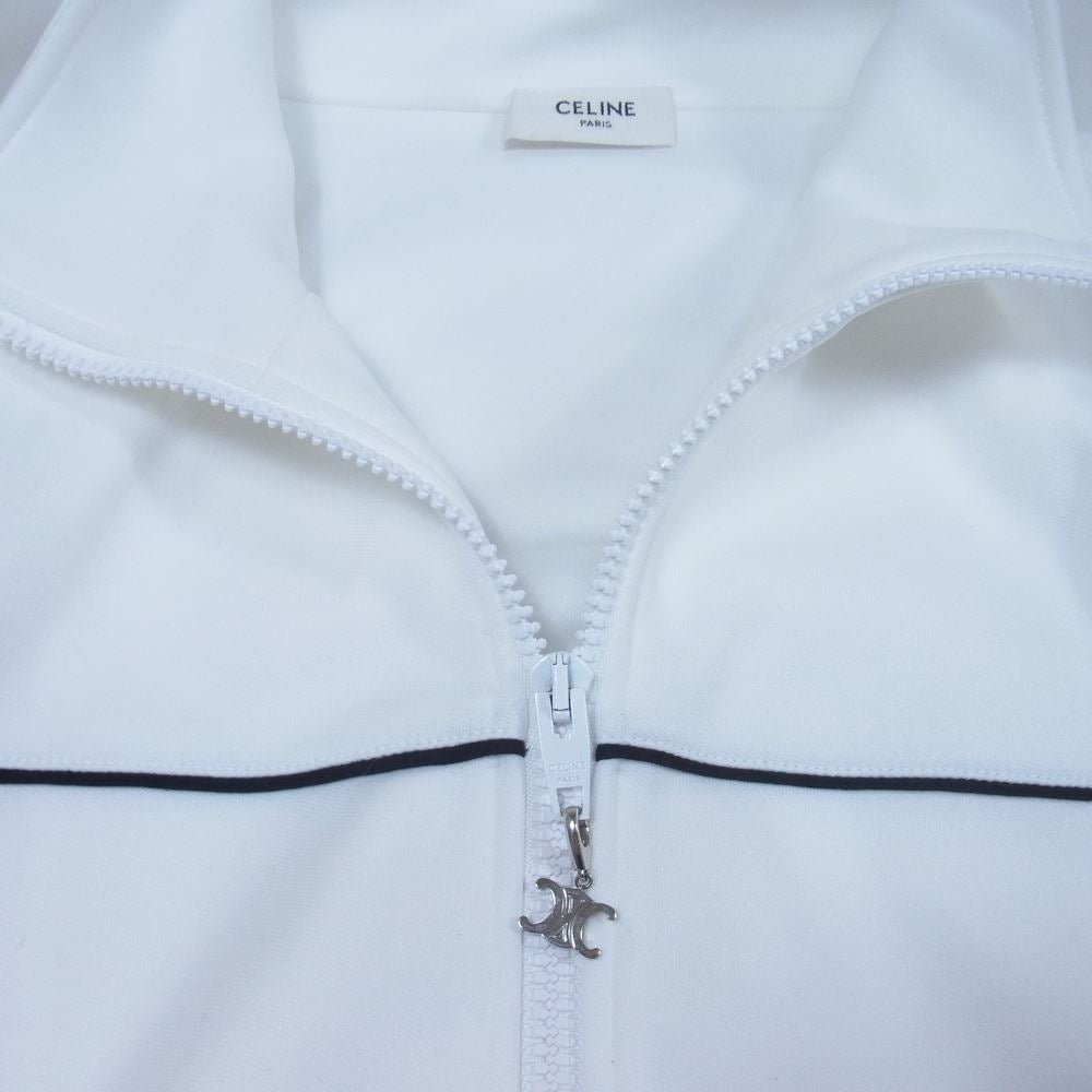 CELINE セリーヌ 22SS 2Y654121O 国内正規品 ルーズスウェットダブルフェイス ジャージー ジップアップ トラックジャケット ホワイト系 S【美品】【中古】