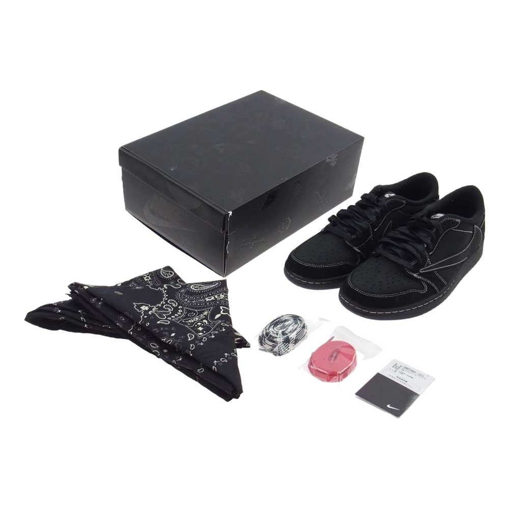 NIKE ナイキ 22AW  DM7866-001 Travis Scott Air Jordan 1 Low OG Black Phantom トラヴィススコット エアージョーダン ブラックファントム スニーカー ブラック系 27.5cm【新古品】【未使用】【中古】