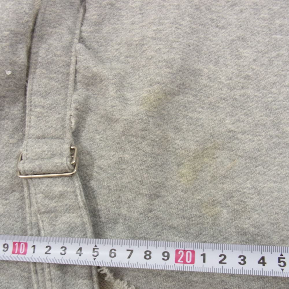 COMME des GARCONS HOMME PLUS コムデギャルソンオムプリュス 19SS PC-T012 サスペンダー 前あきデザイン 半袖 スウェット Tシャツ グレー系 M【中古】