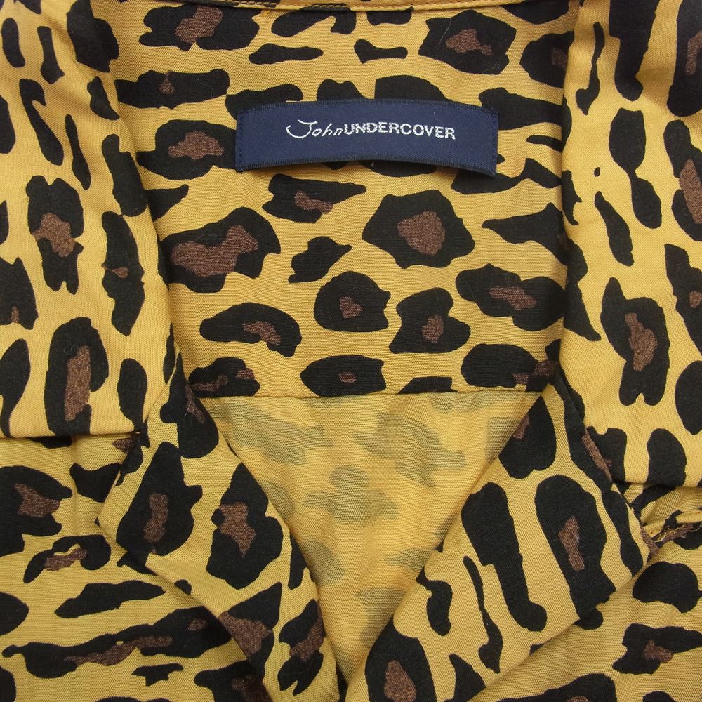 UNDERCOVER アンダーカバー John ジョン 17SS JUS4408-1 レオパード テンセルクロス オープンカラー 半袖 シャツ ベージュ系 2【中古】