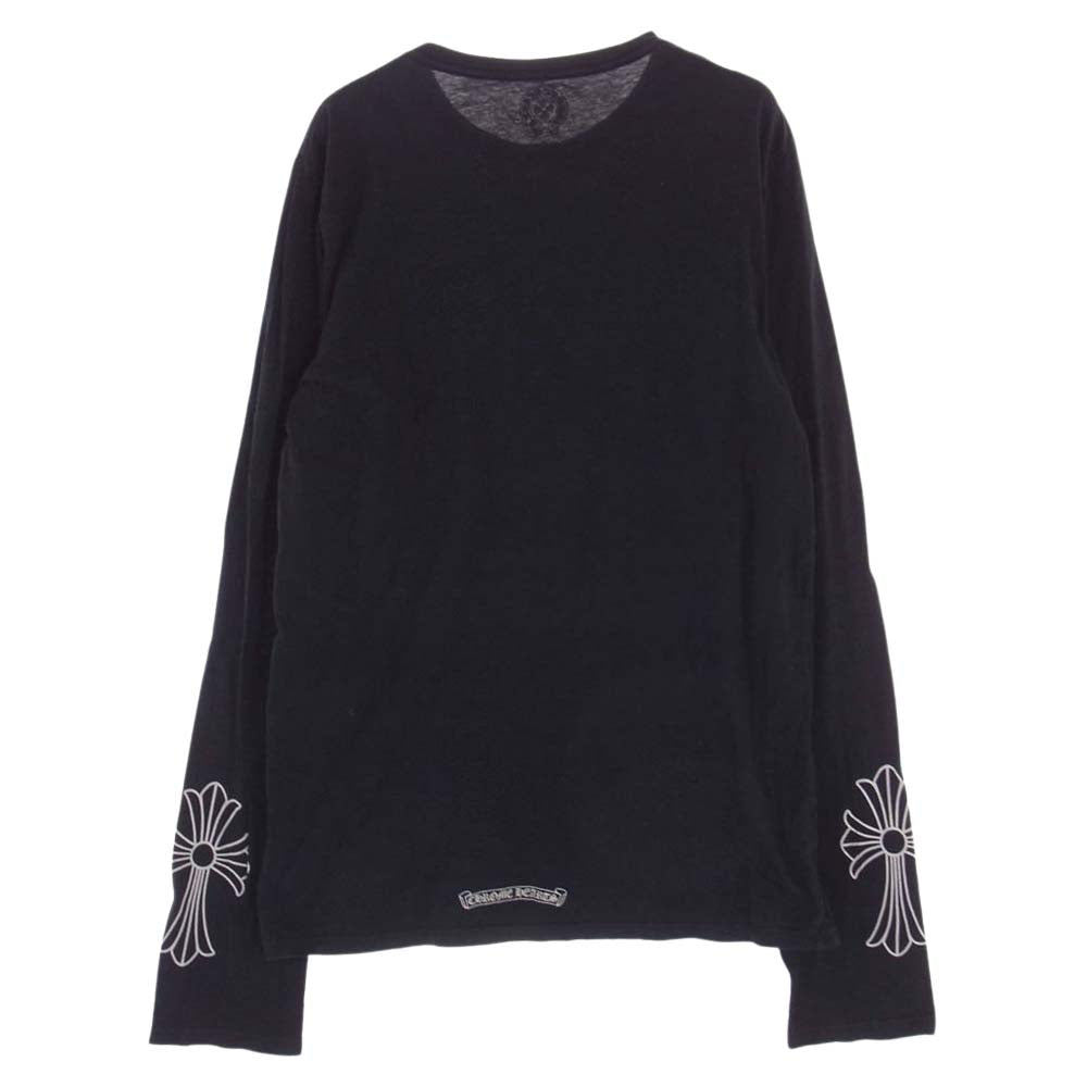 CHROME HEARTS クロムハーツ（原本無） 国内正規品 アーム CHクロス プリント バックスクロールラベル 長袖 カットソー Tシャツ ブラック系 M【中古】