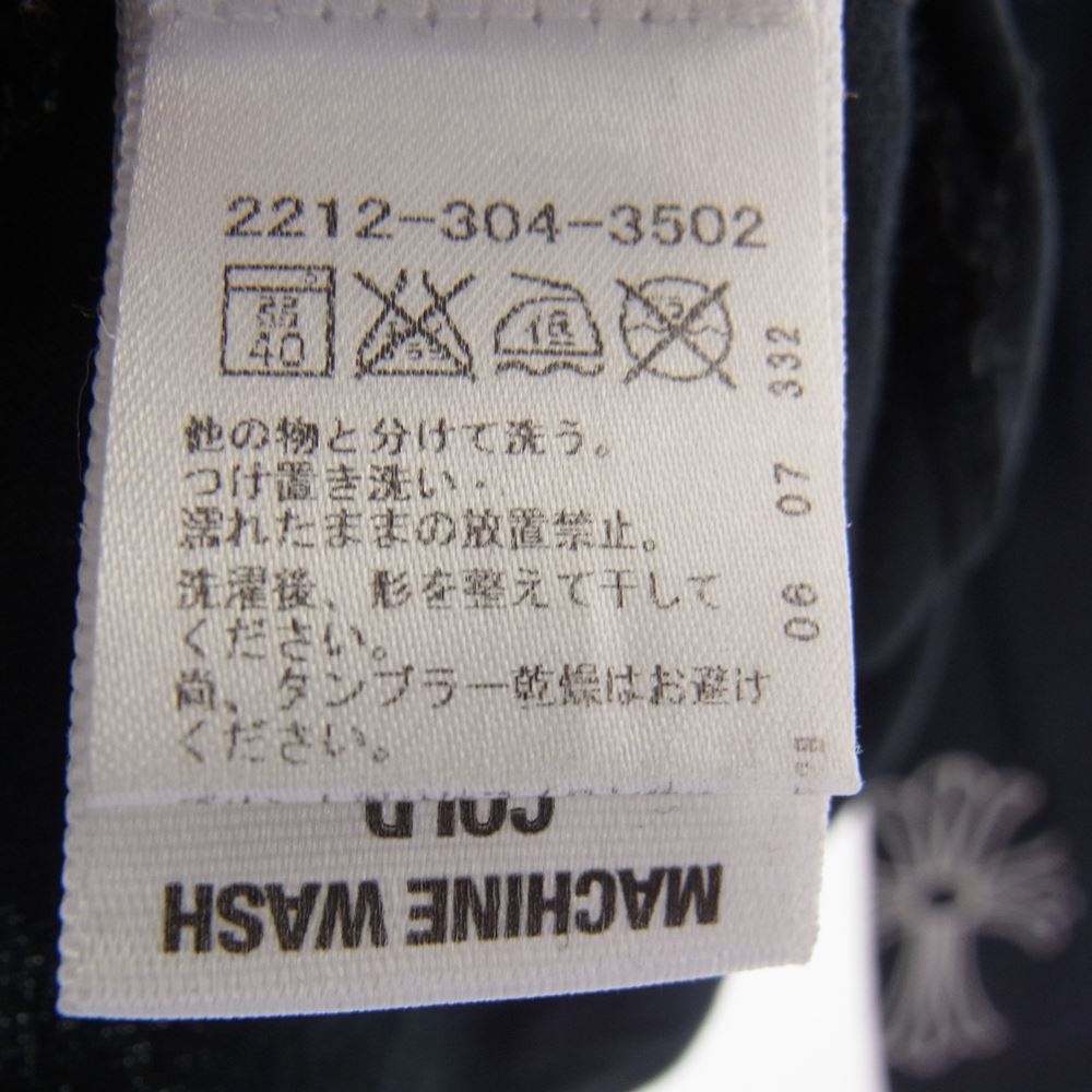 CHROME HEARTS クロムハーツ（原本無） 国内正規品 アーム CHクロス プリント バックスクロールラベル 長袖 カットソー Tシャツ ブラック系 M【中古】
