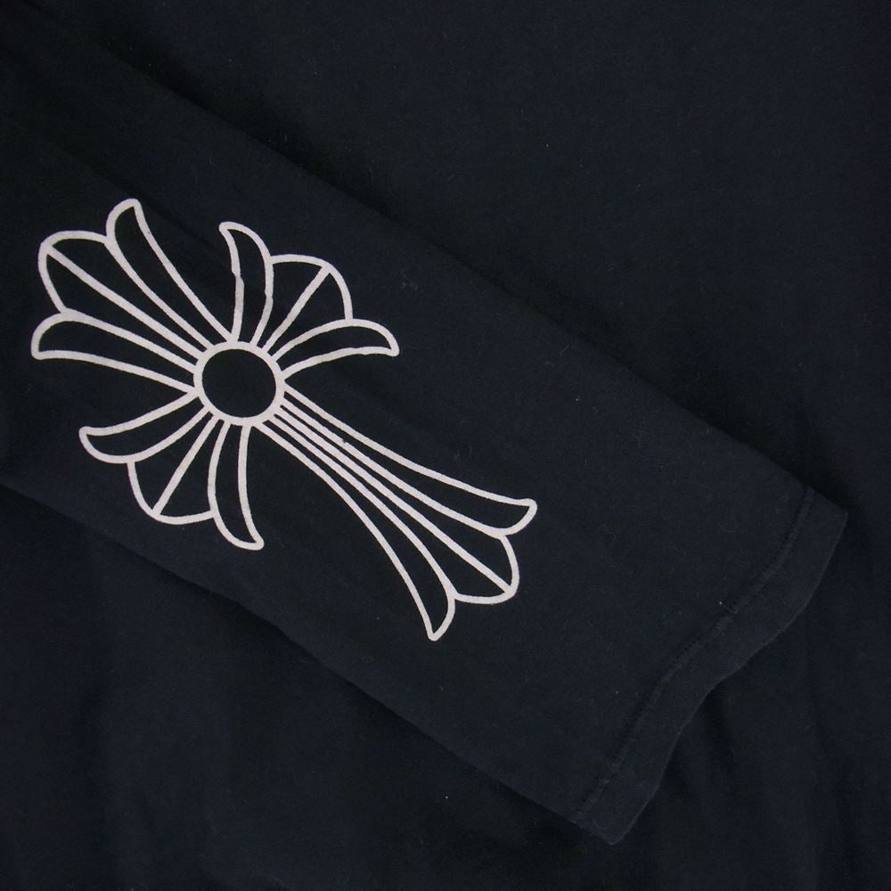 CHROME HEARTS クロムハーツ（原本無） 国内正規品 アーム CHクロス プリント バックスクロールラベル 長袖 カットソー Tシャツ ブラック系 M【中古】