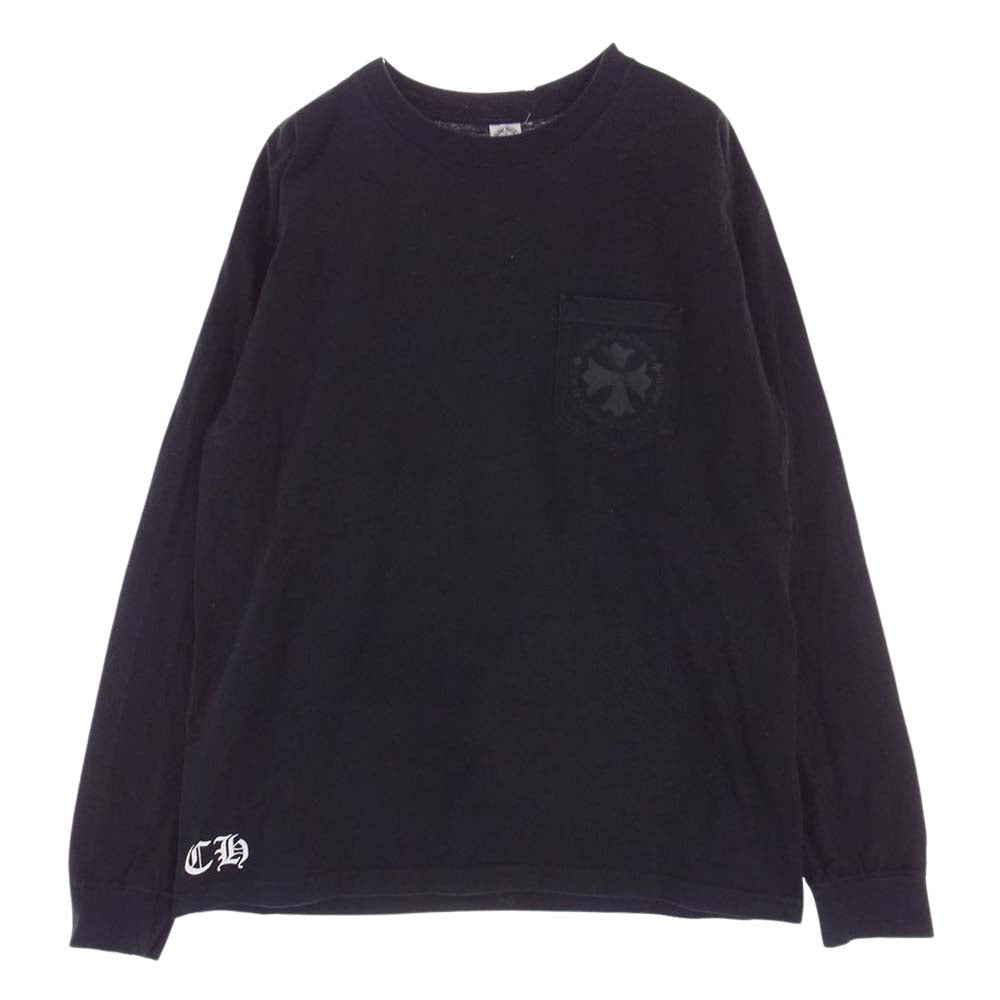 CHROME HEARTS クロムハーツ（原本無） 国内正規品 CHプラス バックプリント ポケット付き 長袖 Tシャツ ブラック系 L【中古】