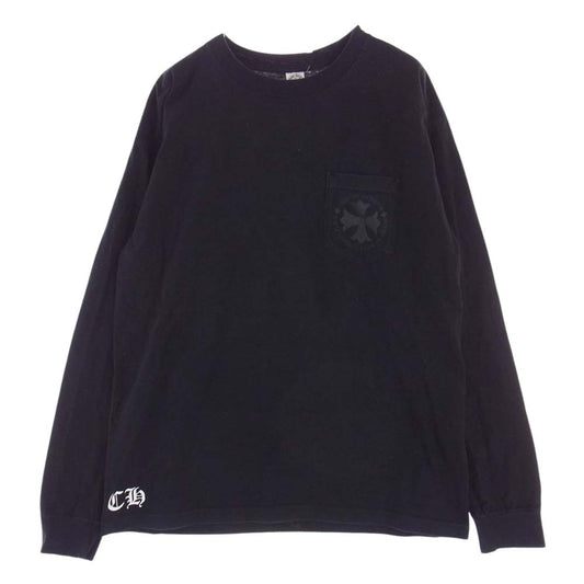 CHROME HEARTS クロムハーツ（原本無） 国内正規品 CHプラス バックプリント ポケット付き 長袖 Tシャツ ブラック系 L【中古】
