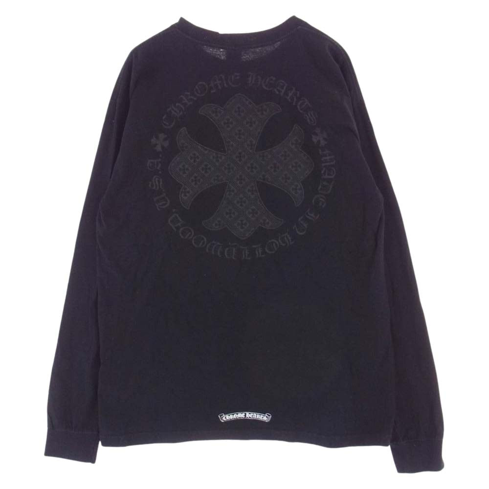 CHROME HEARTS クロムハーツ（原本無） 国内正規品 CHプラス バックプリント ポケット付き 長袖 Tシャツ ブラック系 L【中古】