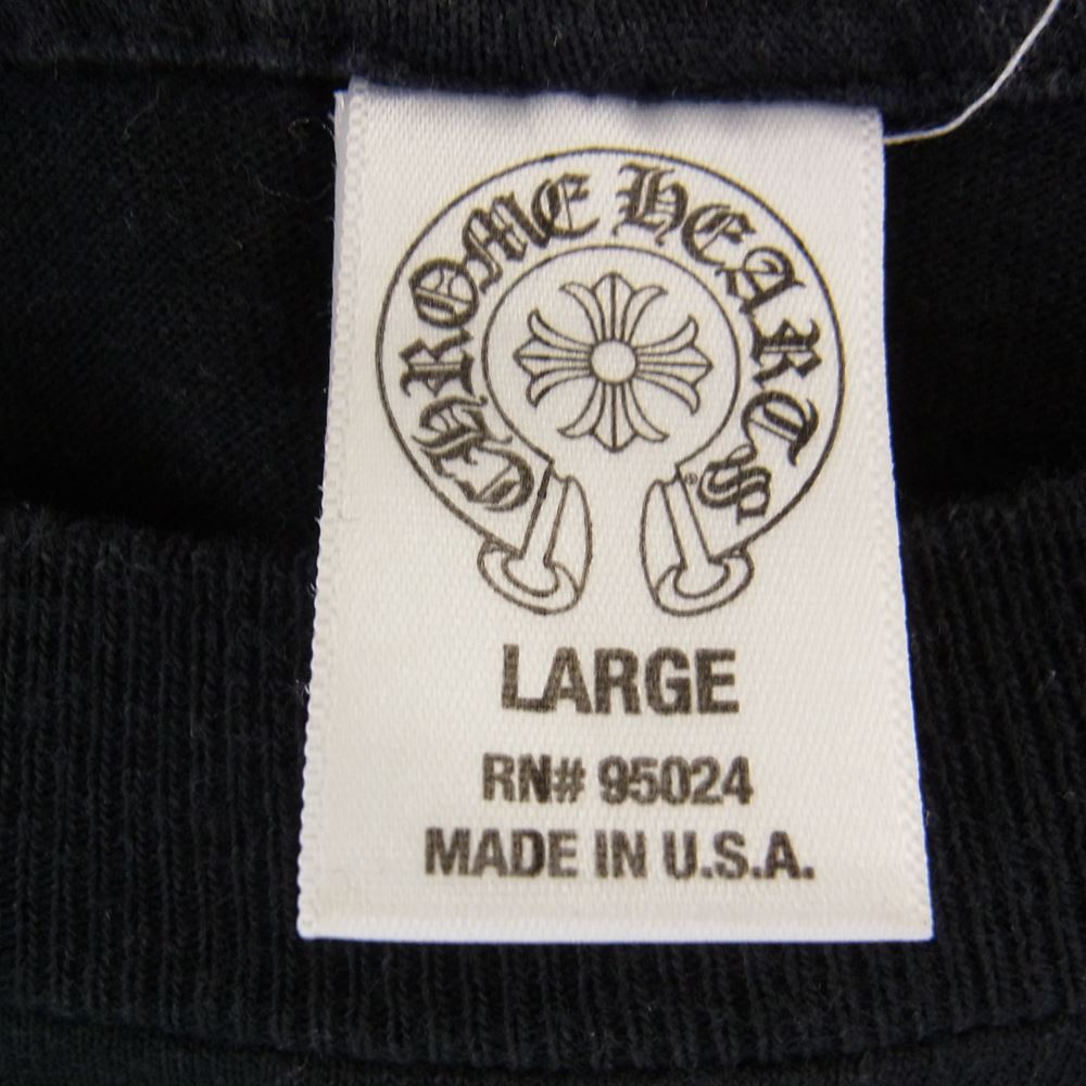 CHROME HEARTS クロムハーツ（原本無） 国内正規品 CHプラス バックプリント ポケット付き 長袖 Tシャツ ブラック系 L【中古】
