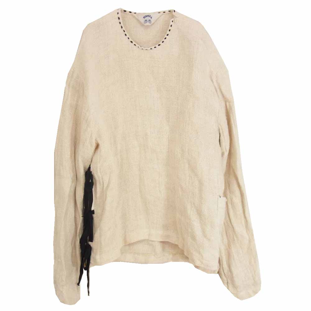 SUNSEA サンシー 18SS 18S26 DUNGAREES PULL OVER ダンガリース リネン プルオーバー 長袖 Tシャツ ベージュ系 3【中古】