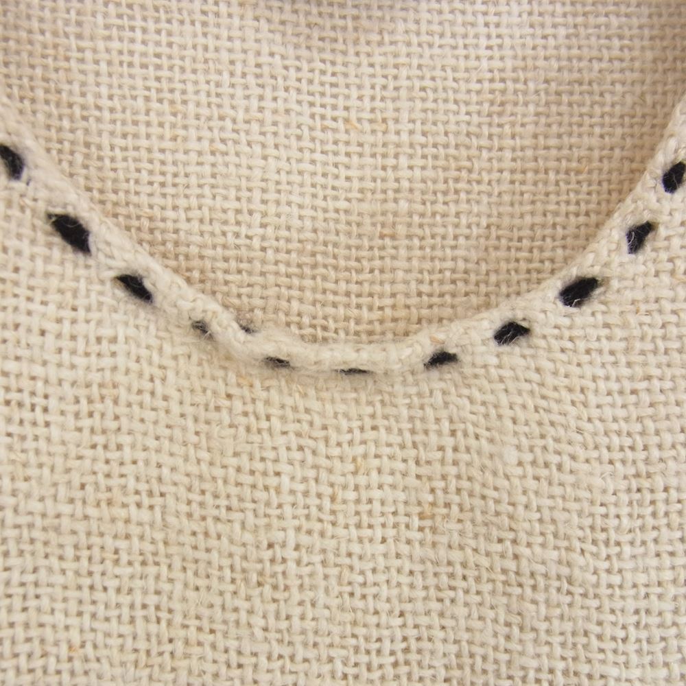 SUNSEA サンシー 18SS 18S26 DUNGAREES PULL OVER ダンガリース リネン プルオーバー 長袖 Tシャツ ベージュ系 3【中古】