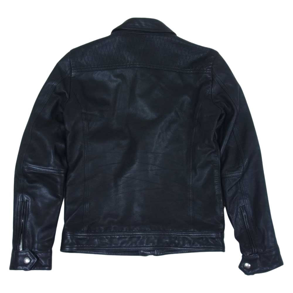 AKM エイケイエム レザー シングル ライダース ジャケット ブラック系 M【中古】