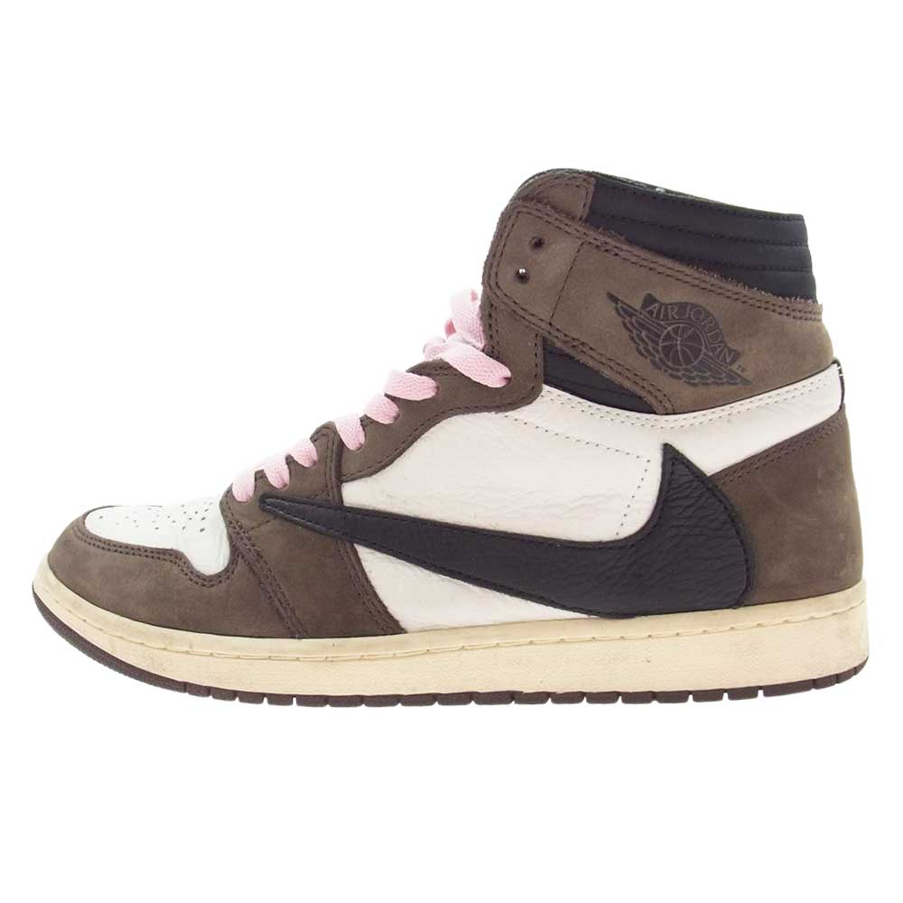 NIKE ナイキ CD4487-100 Travis Scott AIR JORDAN 1 RETRO HIGH OG トラヴィススコット エア ジョーダン 1 レトロ ハイ スニーカー ホワイト系 ブラック系 ブラウン系 29cm【中古】