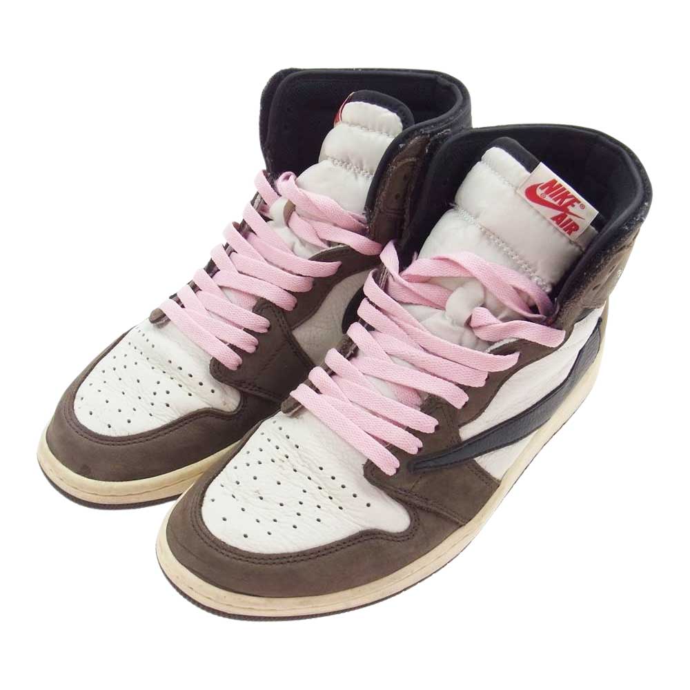 NIKE ナイキ CD4487-100 Travis Scott AIR JORDAN 1 RETRO HIGH OG トラヴィススコット エア ジョーダン 1 レトロ ハイ スニーカー ホワイト系 ブラック系 ブラウン系 29cm【中古】