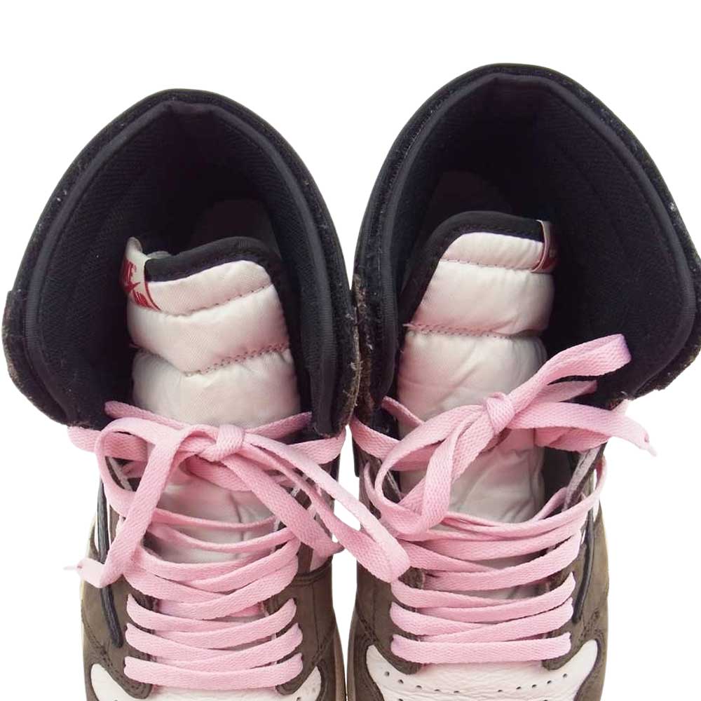 NIKE ナイキ CD4487-100 Travis Scott AIR JORDAN 1 RETRO HIGH OG トラヴィススコット エア ジョーダン 1 レトロ ハイ スニーカー ホワイト系 ブラック系 ブラウン系 29cm【中古】