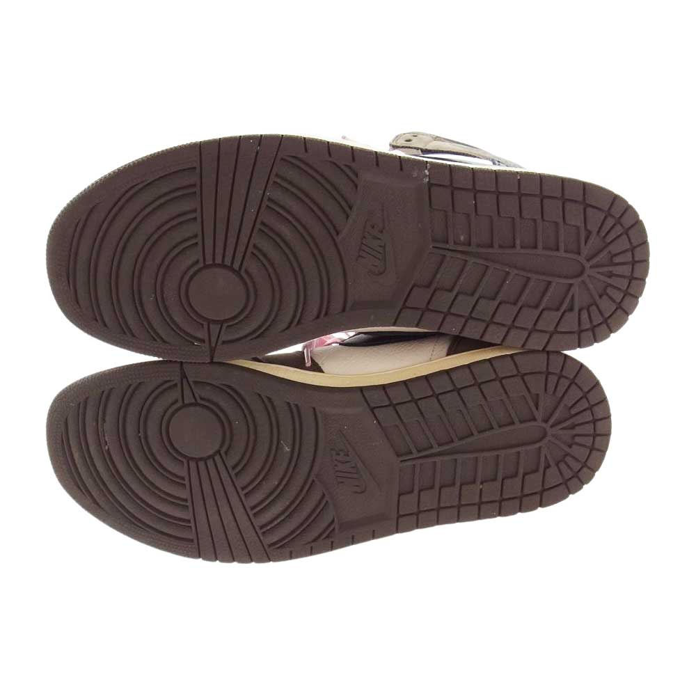 NIKE ナイキ CD4487-100 Travis Scott AIR JORDAN 1 RETRO HIGH OG トラヴィススコット エア ジョーダン 1 レトロ ハイ スニーカー ホワイト系 ブラック系 ブラウン系 29cm【中古】