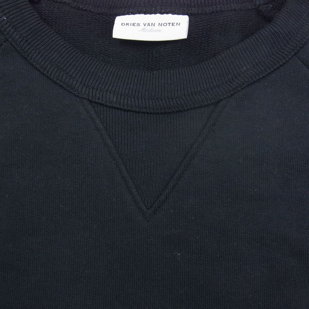 DRIES VAN NOTEN ドリスヴァンノッテン コットン クルーネック スウェット トレーナー ブラック系 M【中古】