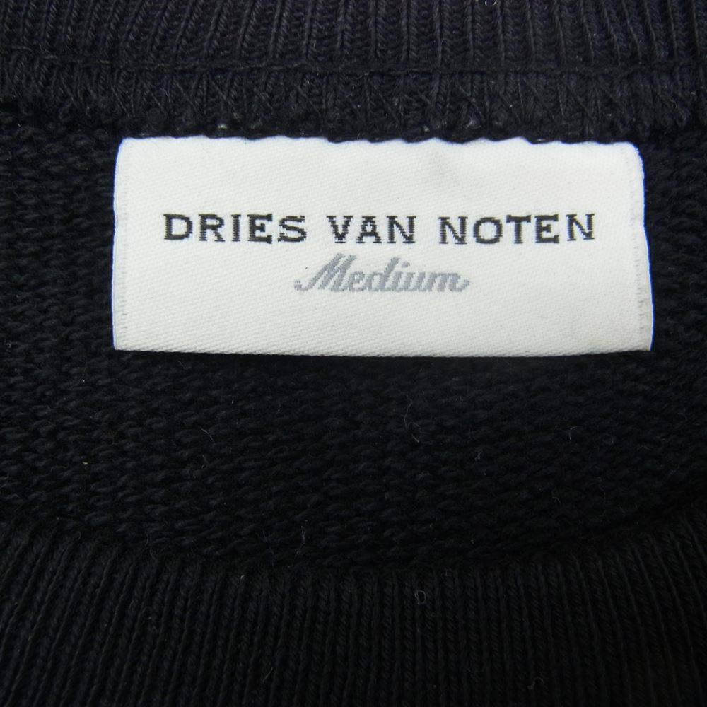 DRIES VAN NOTEN ドリスヴァンノッテン コットン クルーネック スウェット トレーナー ブラック系 M【中古】
