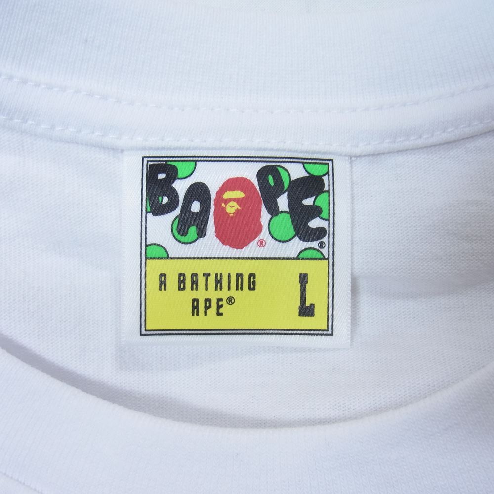 A BATHING APE アベイシングエイプ 20AW BAPE LEOPARD COLLEGE TEE レオパード カレッジ 半袖 Tシャツ ホワイト系 L【新古品】【未使用】【中古】