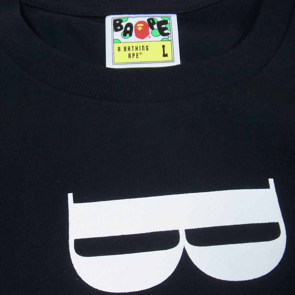 A BATHING APE アベイシングエイプ BAPE Check Bape Logo L/S Tee 長袖 ロンT ブラック系 L【新古品】【未使用】【中古】