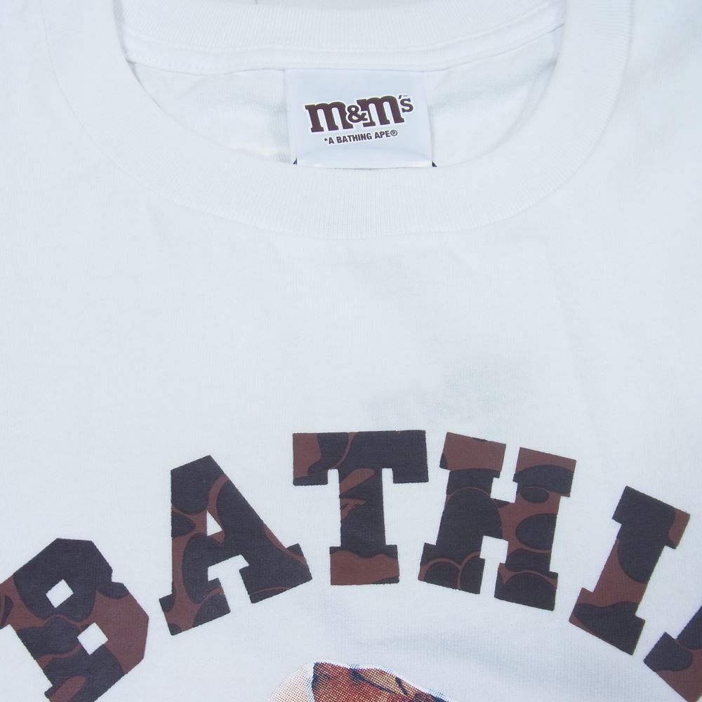 A BATHING APE アベイシングエイプ BAPE X M&M'S COLLEGE TEE エムアンドエム カレッジ 半袖 Tシャツ ホワイト系 L【新古品】【未使用】【中古】