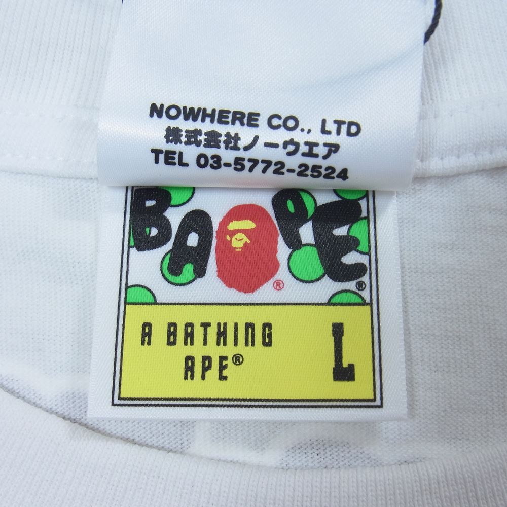 A BATHING APE アベイシングエイプ BAPE X M&M'S COLLEGE TEE エムアンドエム カレッジ 半袖 Tシャツ ホワイト系 L【新古品】【未使用】【中古】