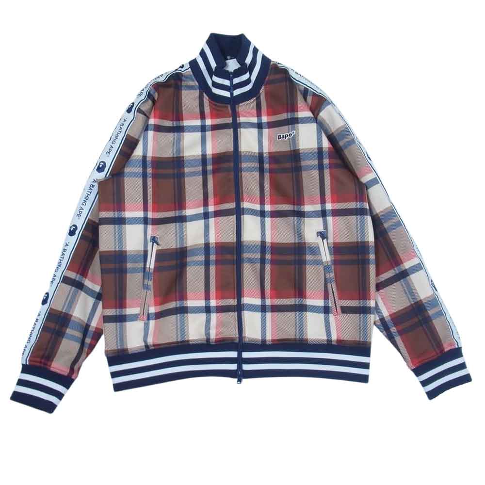 A BATHING APE アベイシングエイプ BAPE CHECK JACKET ベイプ チェック ジャージ トラック ジャケット マルチカラー系 L【中古】