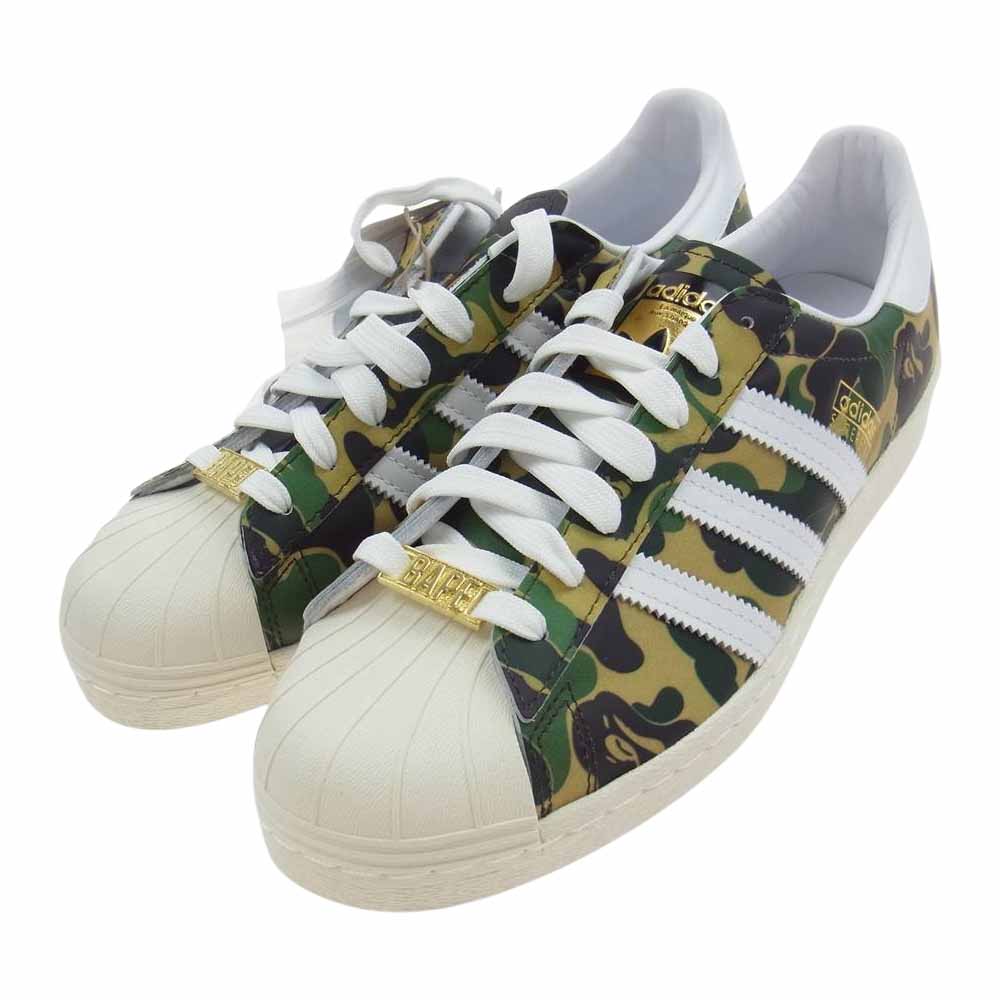 adidas アディダス GZ8981 × A BATHING APE アベイシングエイプ SUPER STAR 80S BAPE スーパースター 80S べイプ カモ マルチカラー系 27.0cm【新古品】【未使用】【中古】