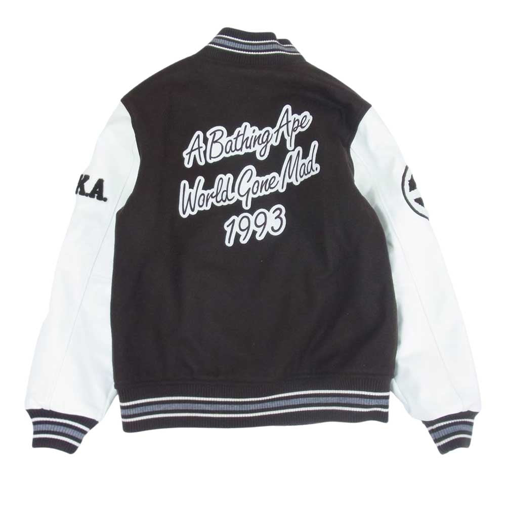 A BATHING APE アベイシングエイプ 22SS VARSITY JACKET ウール レザー