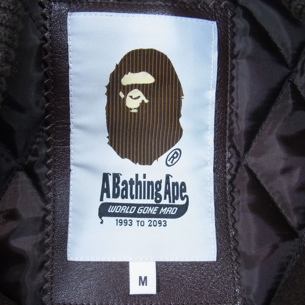 A BATHING APE アベイシングエイプ 22SS VARSITY JACKET ウール レザー