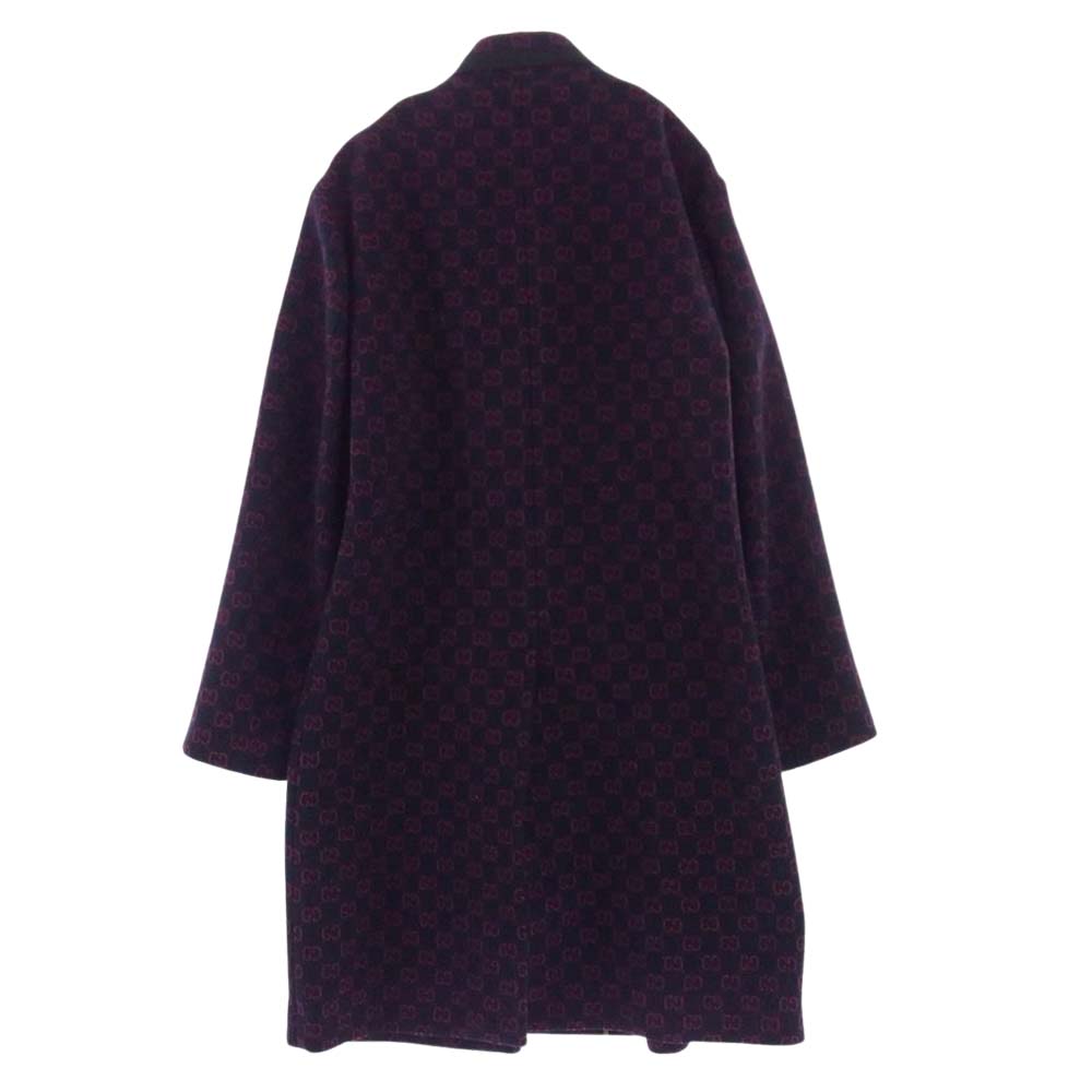 GUCCI グッチ GG ジャガード ウール チェスター コート ネイビー系 48【中古】