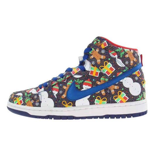 NIKE ナイキ 881758 446 CONCEPTS SB DUNK HIGH TRD QS UGLY CHRISTMAS SWEATER  コンセプツ ダンク ハイ アグリー クリスマス セーター ブルーリボン アトムレッド スニーカー  マルチカラー系 28cm【新古品】【未使用】【中古】