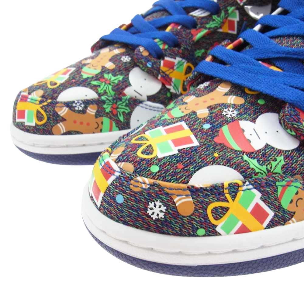 NIKE ナイキ 881758 446 CONCEPTS SB DUNK HIGH TRD QS UGLY CHRISTMAS SWEATER  コンセプツ ダンク ハイ アグリー クリスマス セーター ブルーリボン アトムレッド スニーカー  マルチカラー系 28cm【新古品】【未使用】【中古】