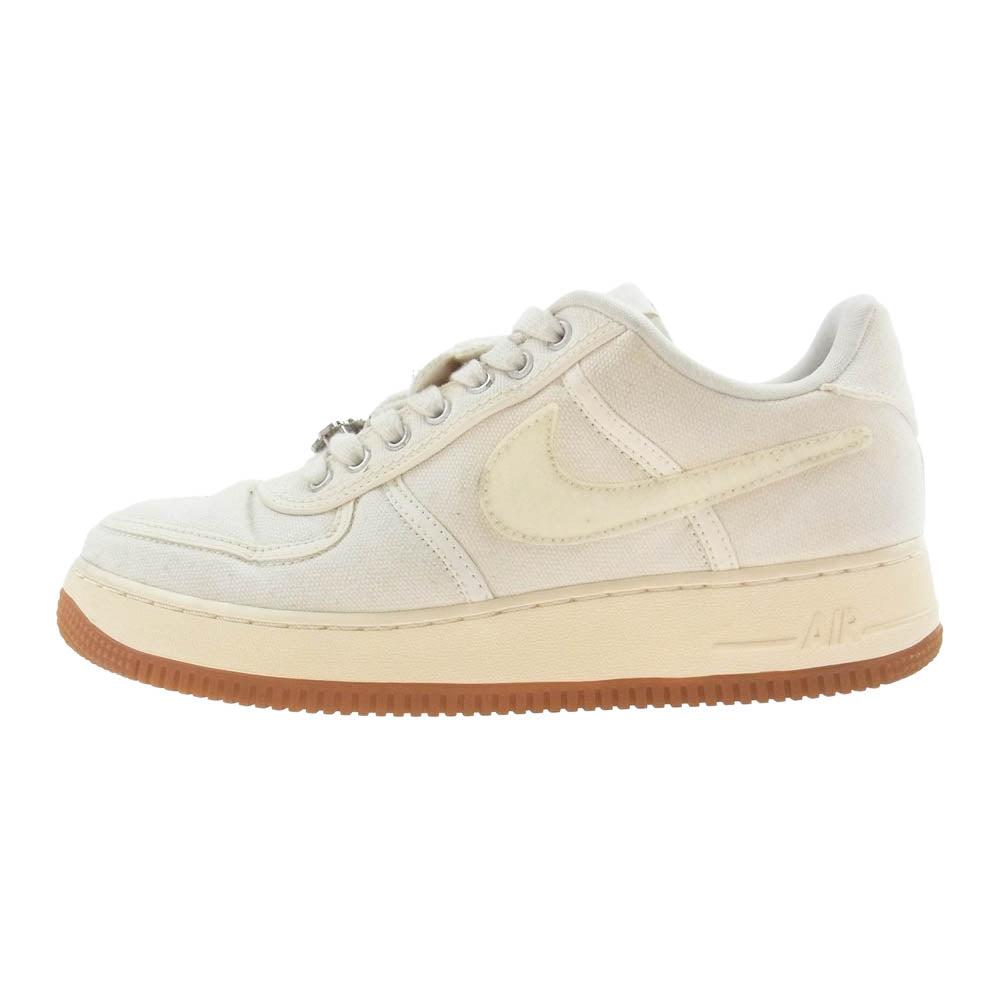 NIKE ナイキ AQ4211-101 × TRAVIS SCOTT AIR FORCE1 LOW TRAVIS エアフォース トラヴィススコット ローカット スニーカー ベージュ系 26.5cm【中古】