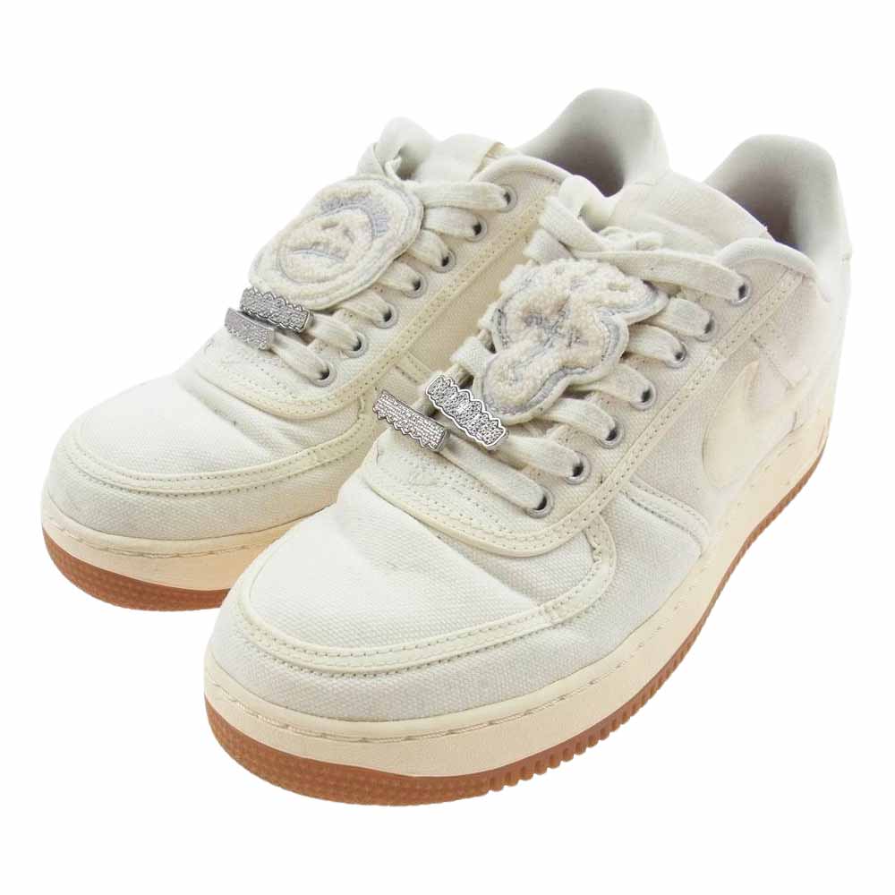 NIKE ナイキ AQ4211-101 × TRAVIS SCOTT AIR FORCE1 LOW TRAVIS エアフォース トラヴィススコット ローカット スニーカー ベージュ系 26.5cm【中古】