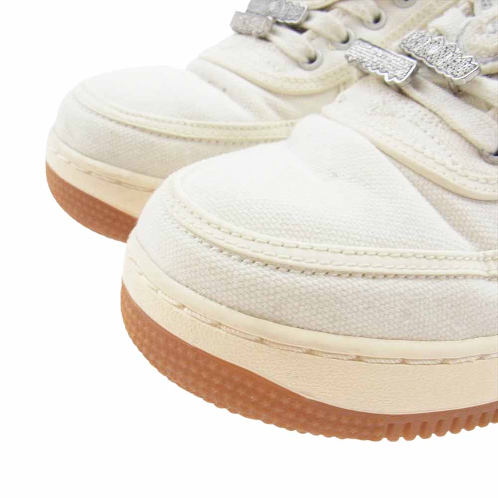 NIKE ナイキ AQ4211-101 × TRAVIS SCOTT AIR FORCE1 LOW TRAVIS エアフォース トラヴィススコット ローカット スニーカー ベージュ系 26.5cm【中古】