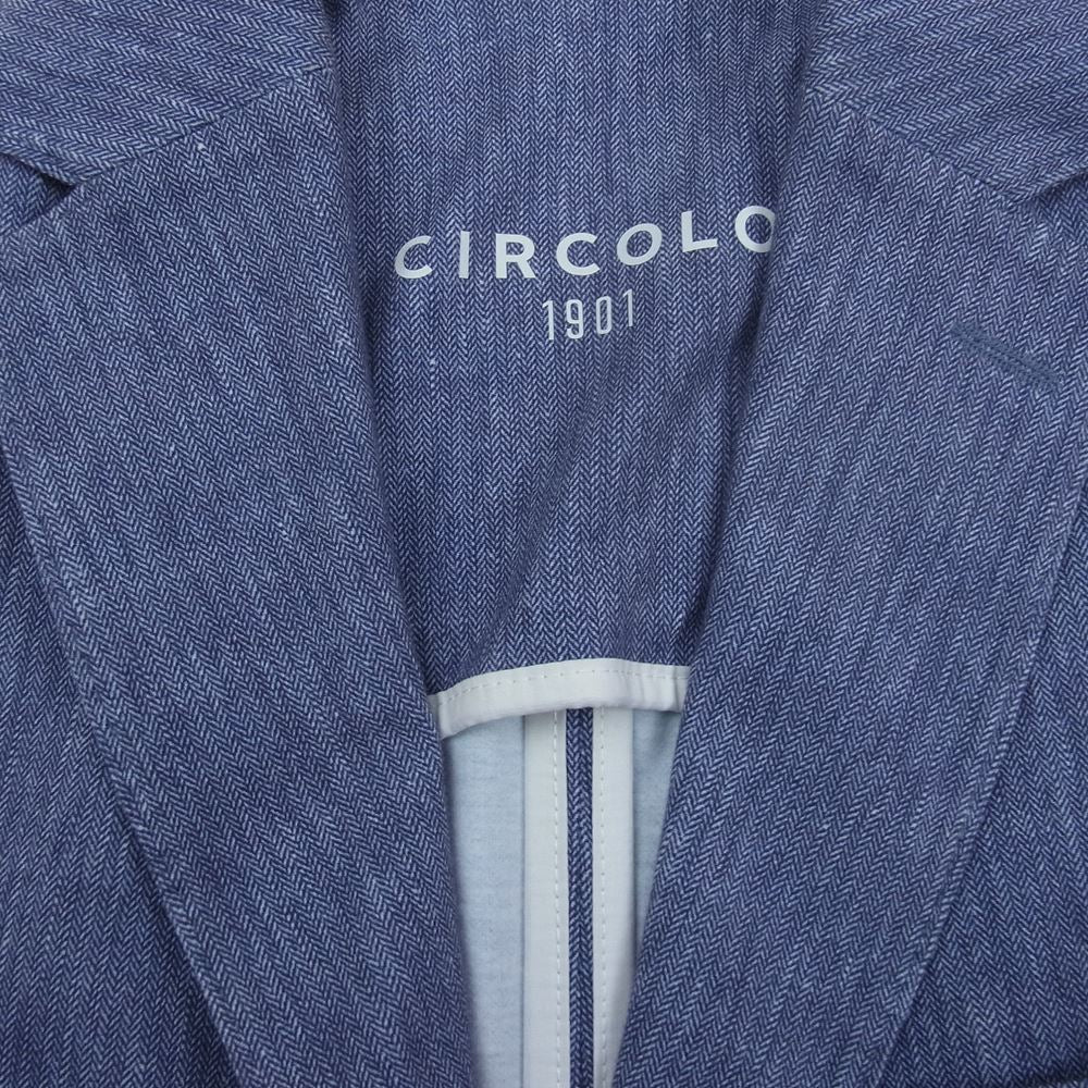 チルコロ1901 1104-301521 ヘリンボーン 2B テーラード ジャケット ネイビー系 48【中古】