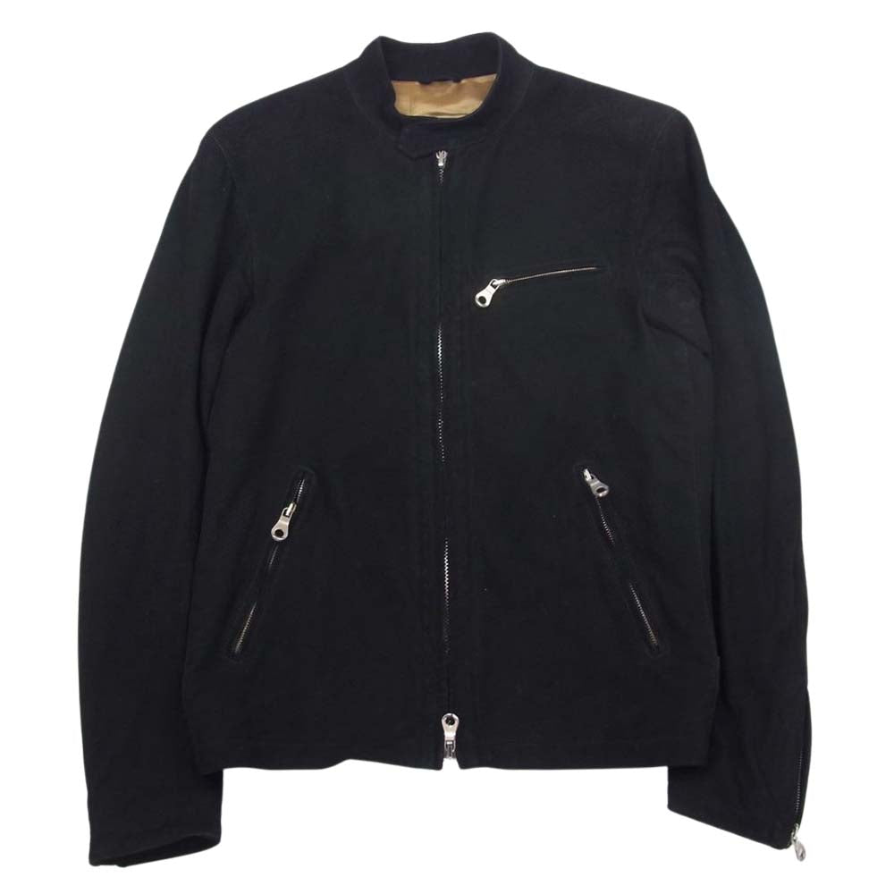 チンクアンタ H-502/1 スエード レザー シングルライダース ジャケット ブラック系 48【中古】
