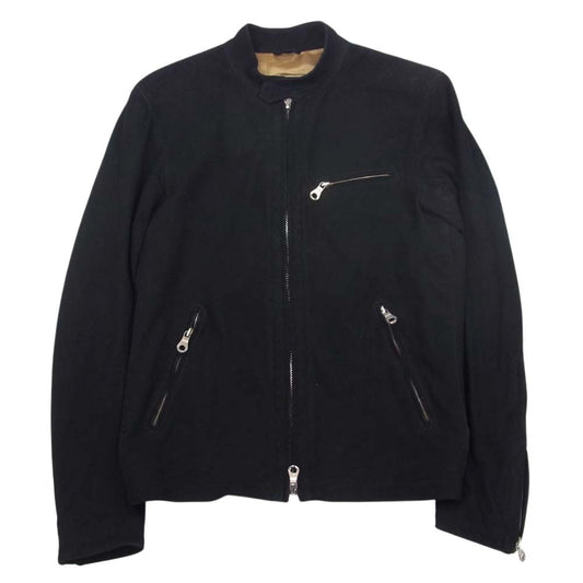 チンクアンタ H-502/1 スエード レザー シングルライダース ジャケット ブラック系 48【中古】