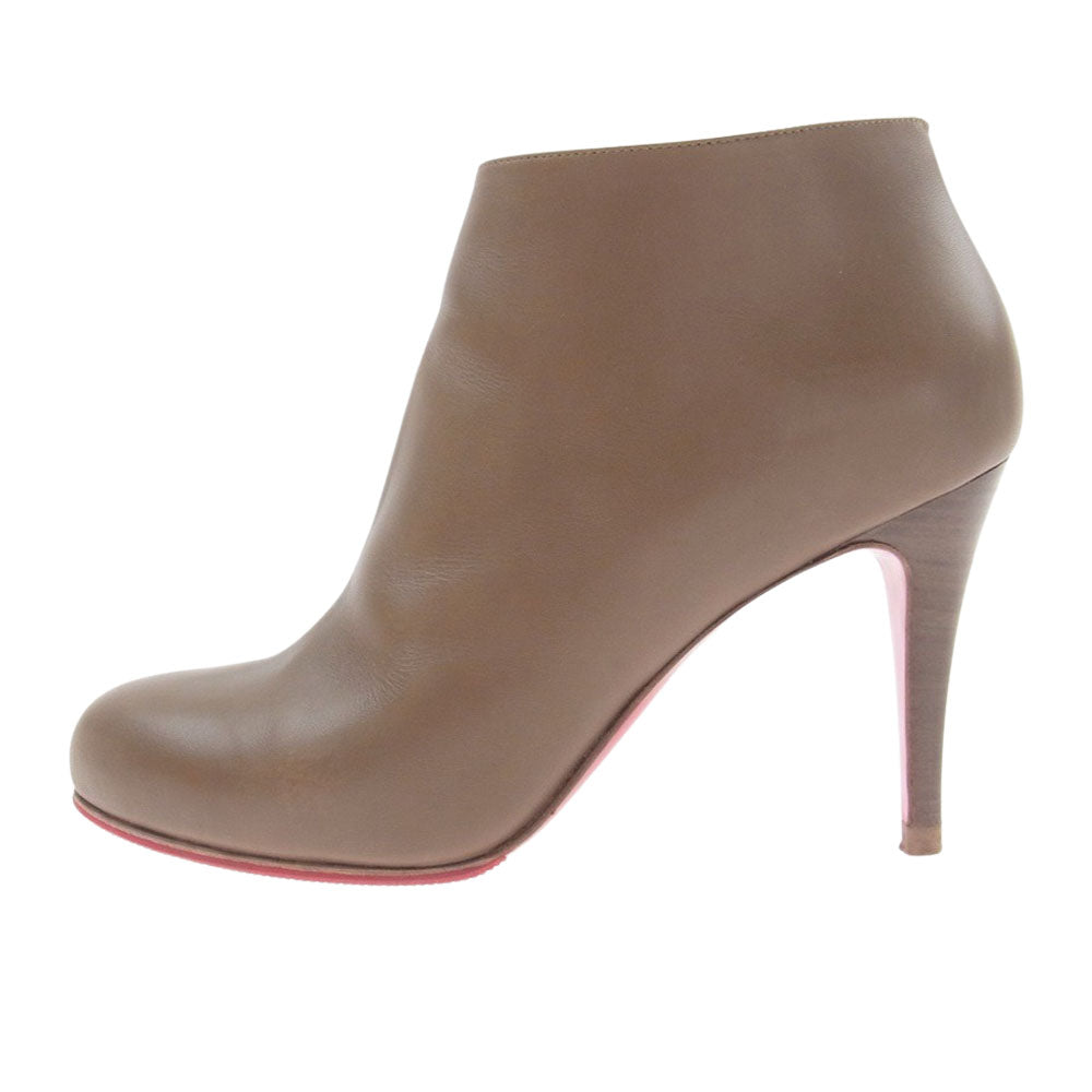 Christian Louboutin クリスチャンルブタン 313002 BELLE 85 CALF レザー ブーティー ショート ブーツ ベージュ ベージュ系 レッド系 36【中古】