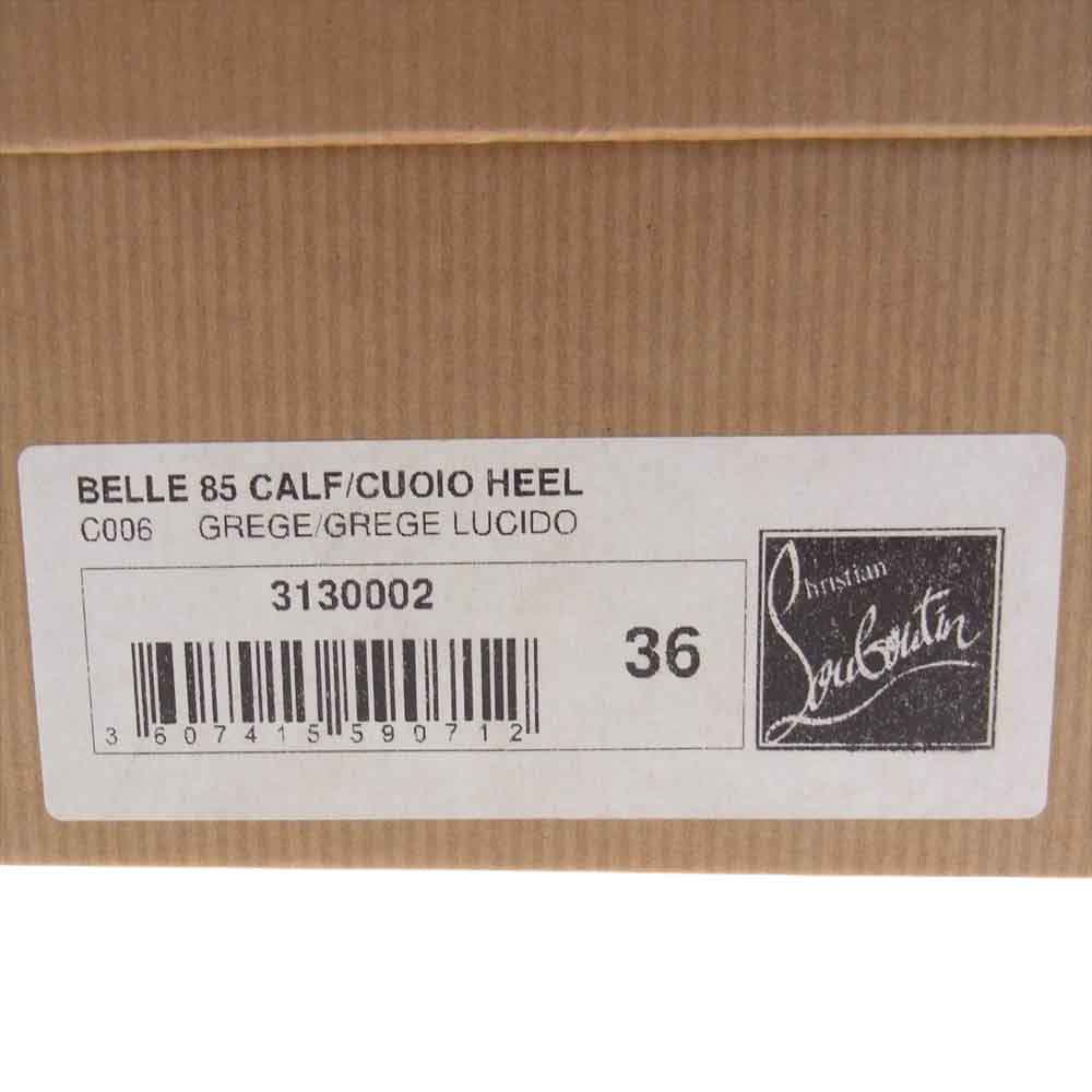 Christian Louboutin クリスチャンルブタン 313002 BELLE 85 CALF レザー ブーティー ショート ブーツ ベージュ ベージュ系 レッド系 36【中古】